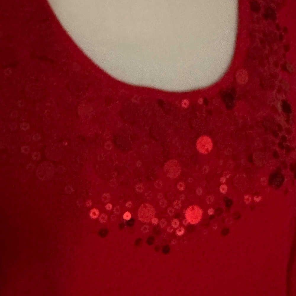 Ruby Rd red sequined shirt size L - Picture 3 of 5